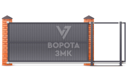 Ворота двухстворчатые откатные 2200×2500 ЗМК-7470