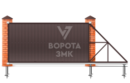 Откатные двустворчатые ворота 2500×3000 ЗМК-7461
