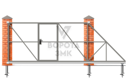 Откатные ворота 3000×2000 каркас ЗМК-7640