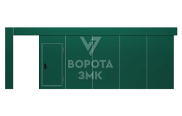 Противопожарные откатные ворота с калиткой 2000×2000 ЗМК-4703