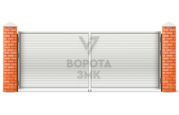 Распашные утепленные ворота из сэндвич панелей 2250×2000 ЗМК-5245