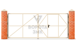 Распашные ворота для дачи с калиткой 1750×2750 ЗМК-4806