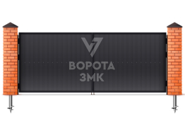 Ворота распашные из профнастила с установкой 1750×2250 ЗМК-5186