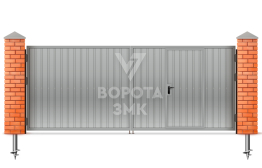 Металлические распашные ворота из профнастила 2750×2750 ЗМК-5198
